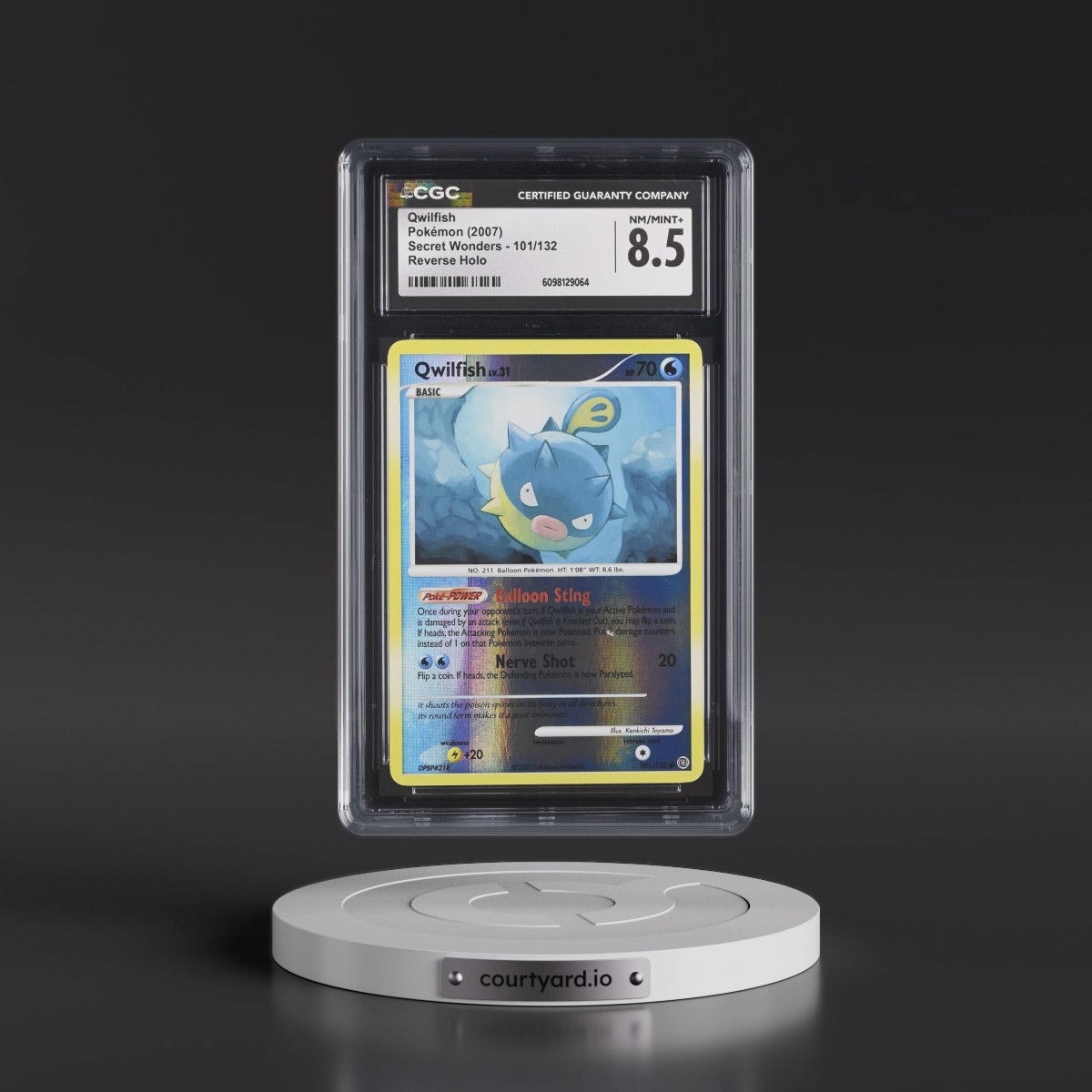 2007 Secret Wonders #101/132 Qwilfish - Reverse Holo (CGC 8.5 NM-MT+)