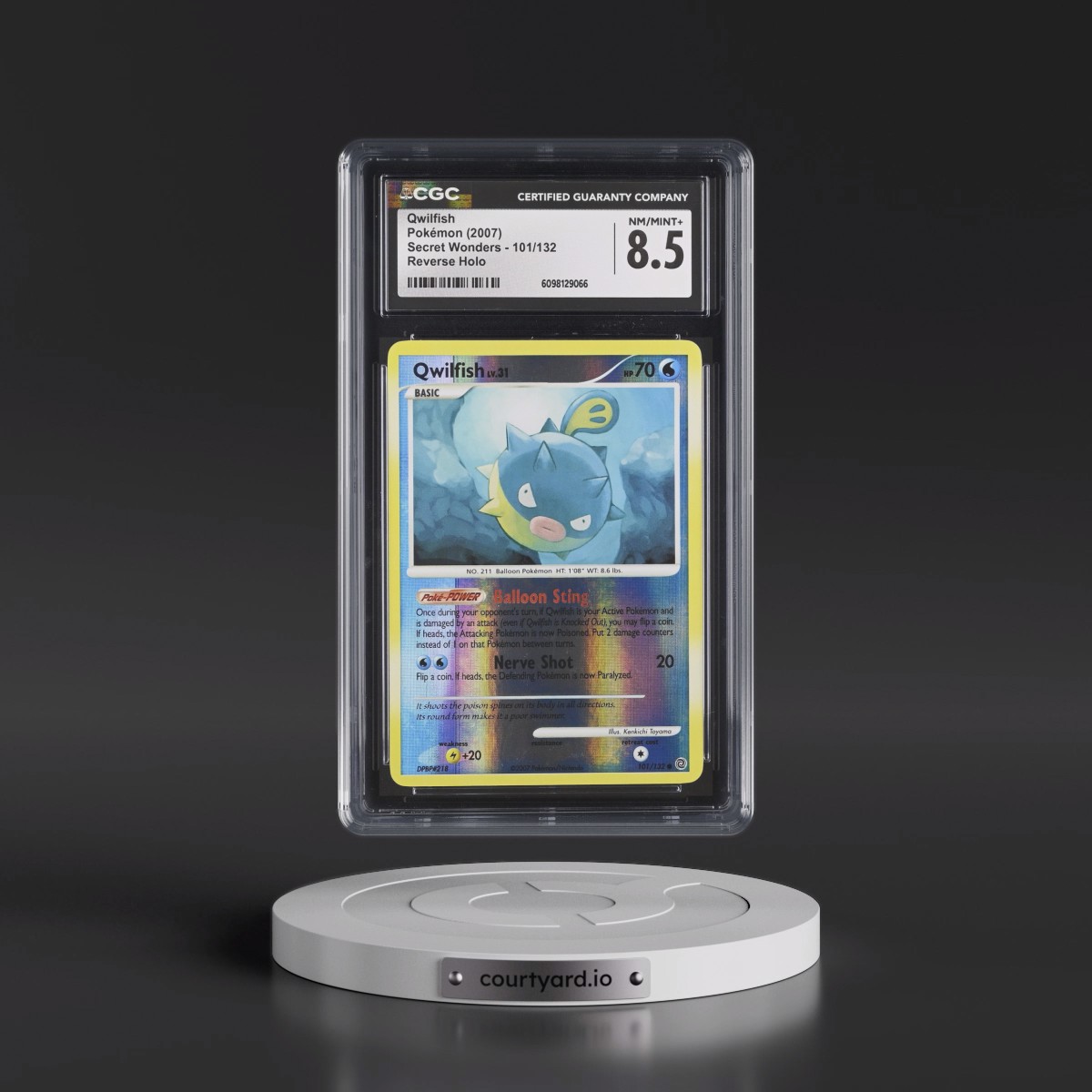 2007 Secret Wonders #101/132 Qwilfish - Reverse Holo (CGC 8.5 NM-MT+)