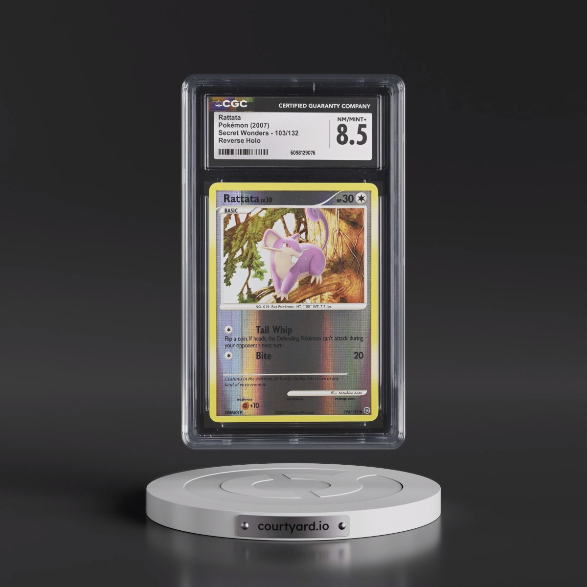 2007 Secret Wonders #103/132 Rattata - Reverse Holo (CGC 8.5 NM-MT+)