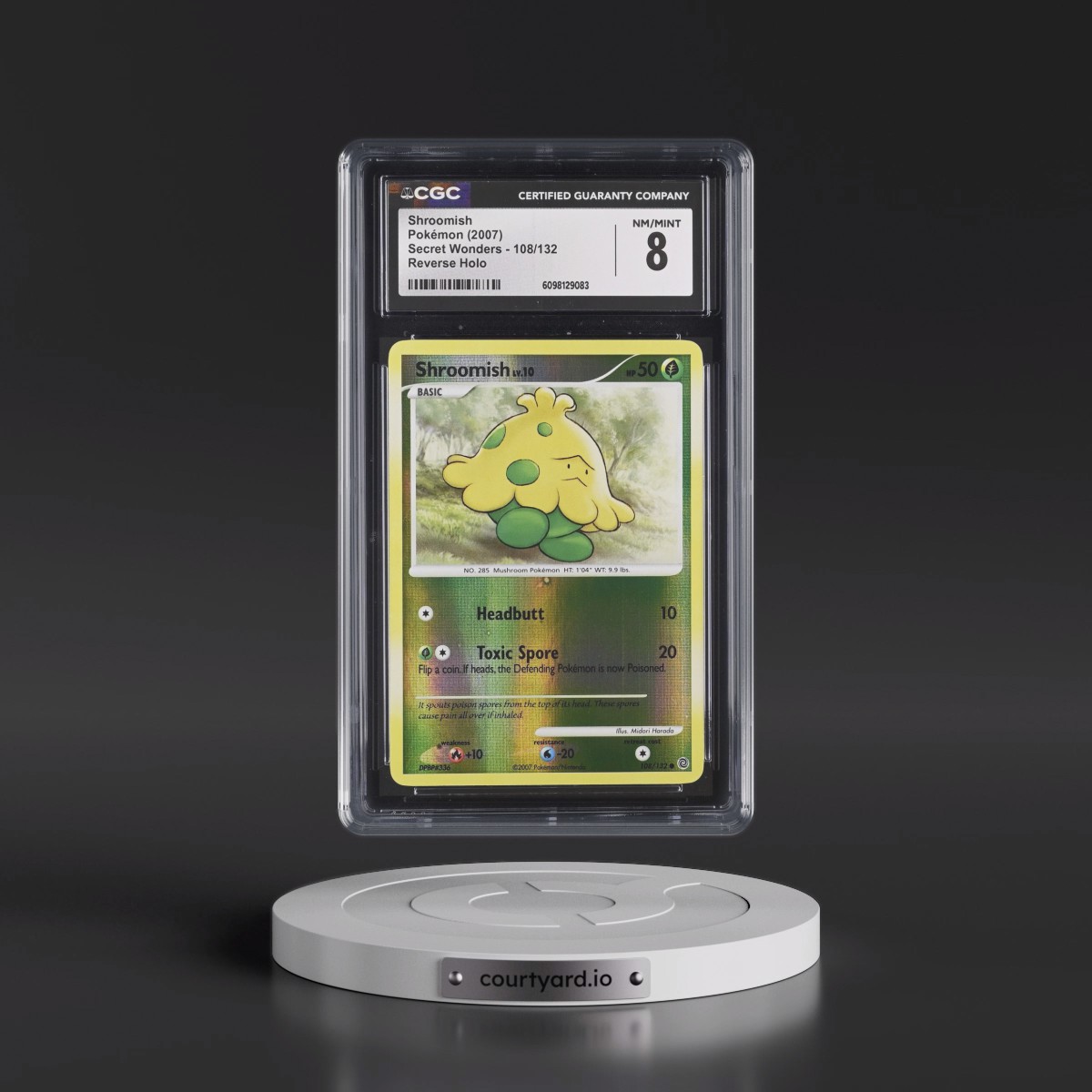 2007 Secret Wonders #108/132 Shroomish - Reverse Holo (CGC 8 NM-MT)