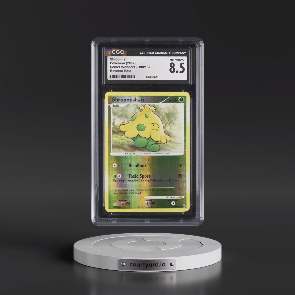 2007 Secret Wonders #108/132 Shroomish - Reverse Holo (CGC 8.5 NM-MT+)