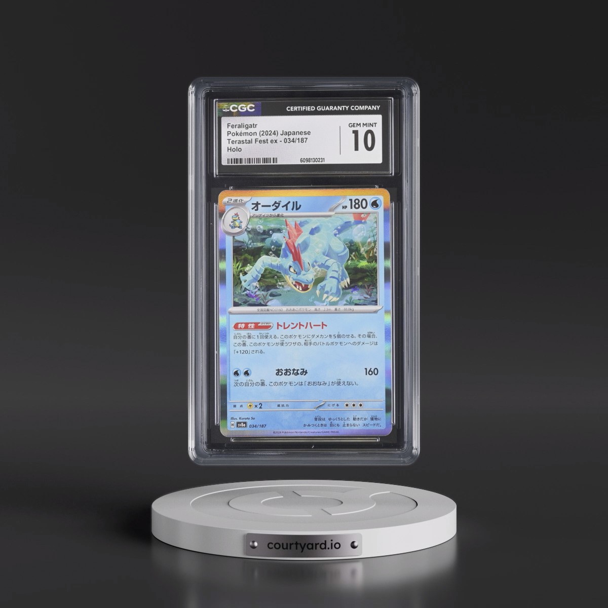 2024 High Class Pack: Terastal Fest ex - sv8a #034/187 Feraligatr - Holo (CGC 10 GEM MINT)