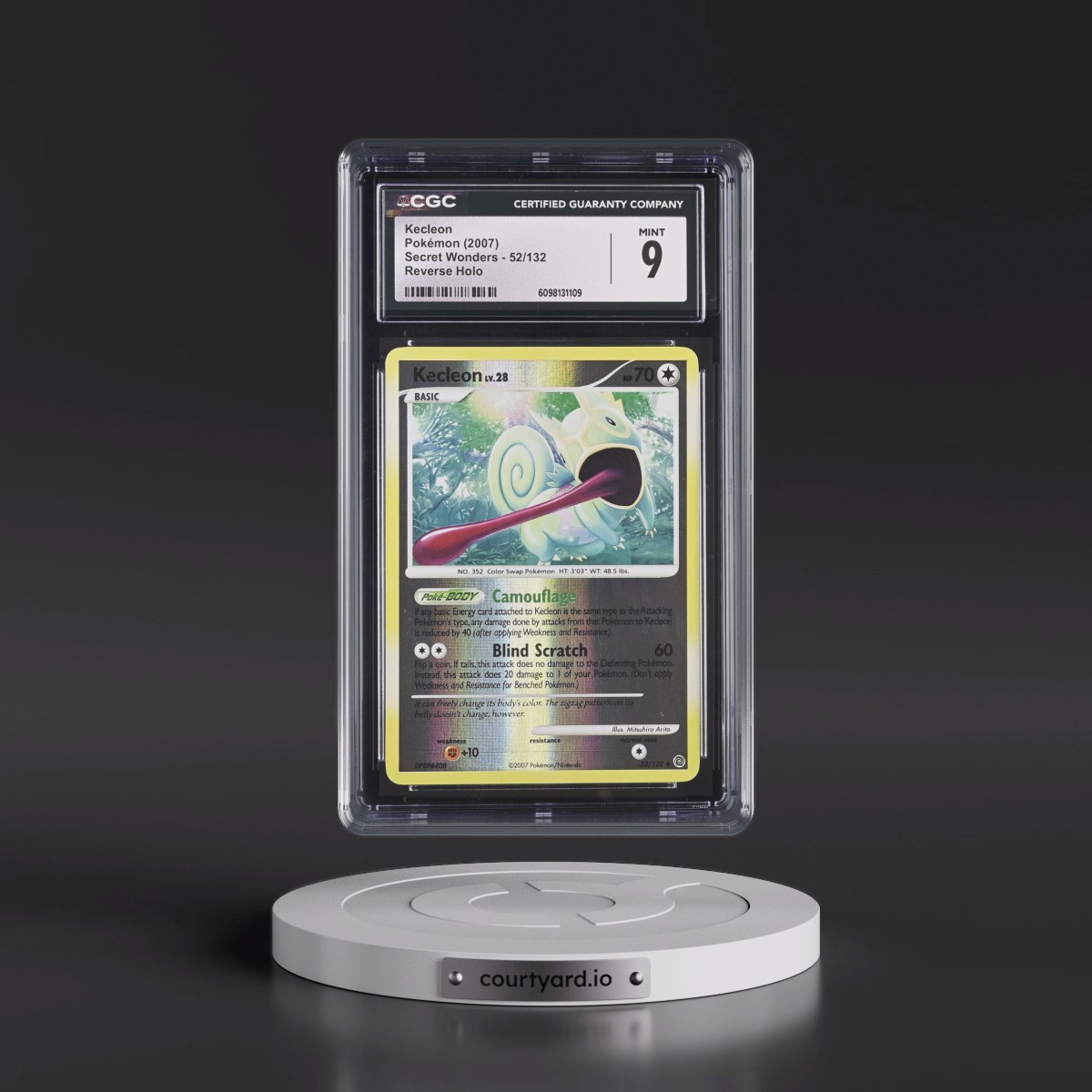 2007 Secret Wonders #52/132 Kecleon - Reverse Holo (CGC 9 MINT)