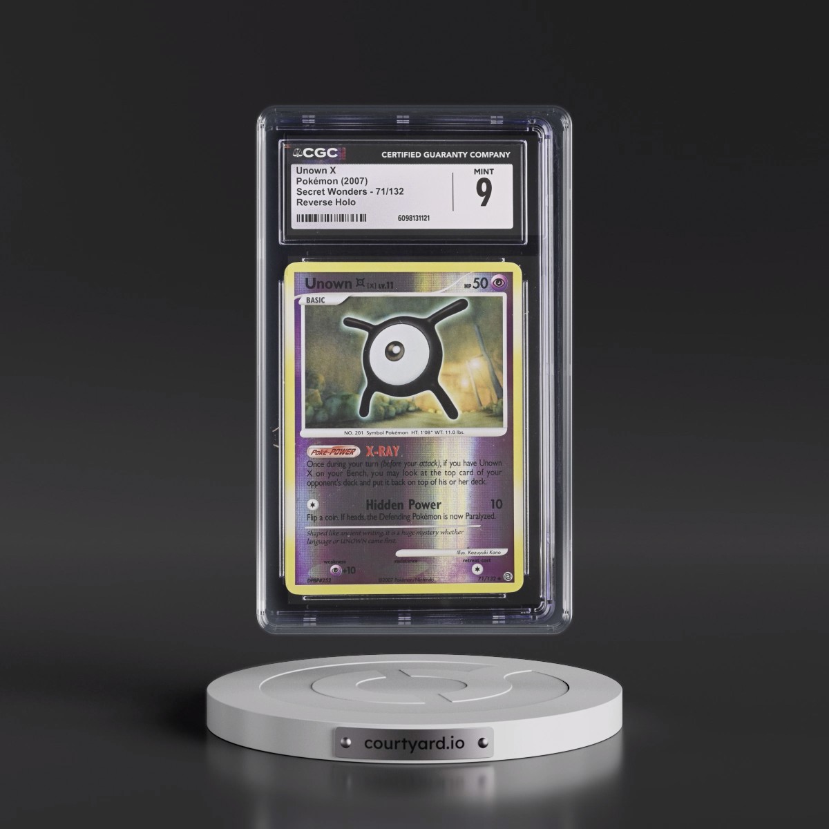 2007 Secret Wonders #71/132 Unown X - Reverse Holo (CGC 9 MINT)