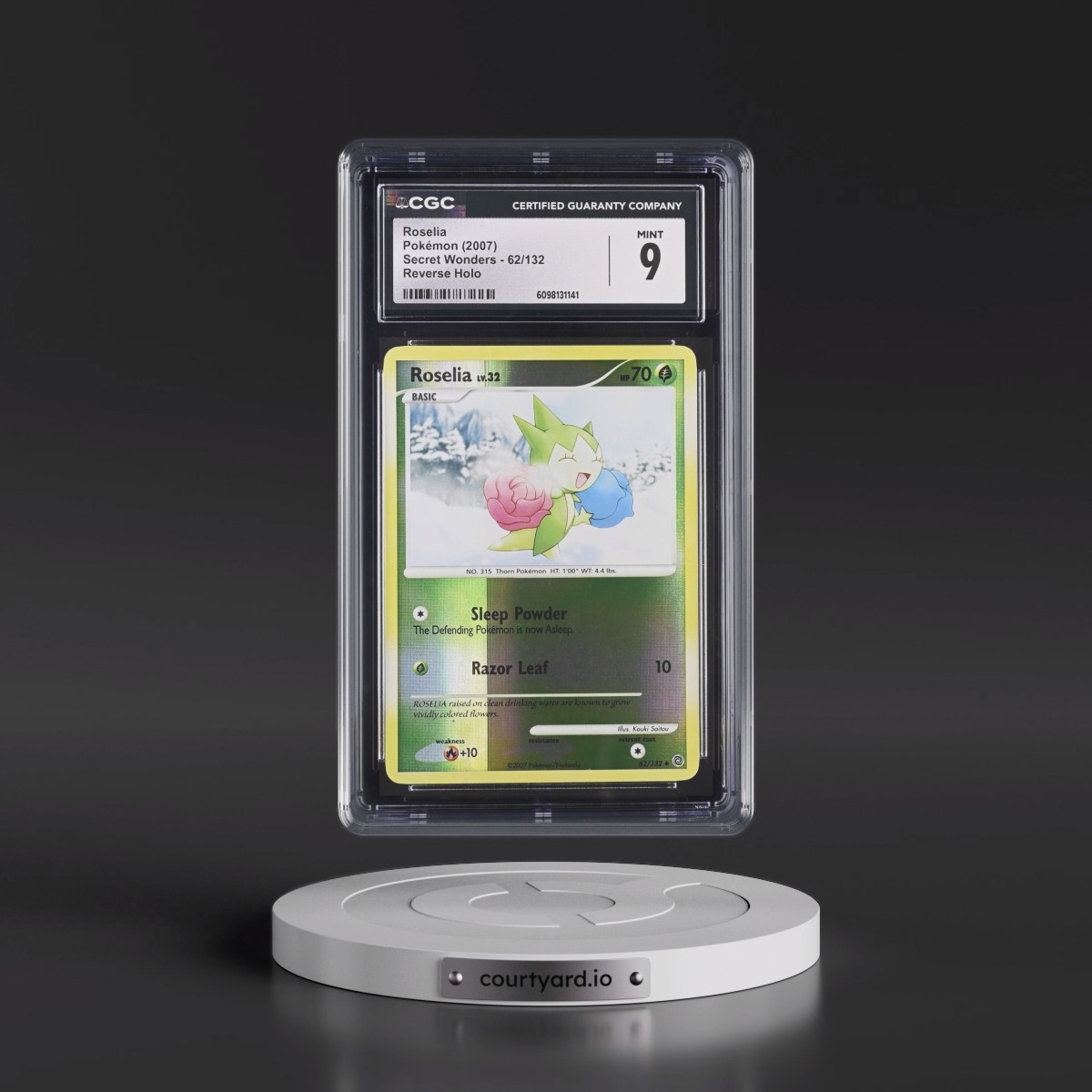 2007 Secret Wonders #62/132 Roselia - Reverse Holo (CGC 9 MINT)