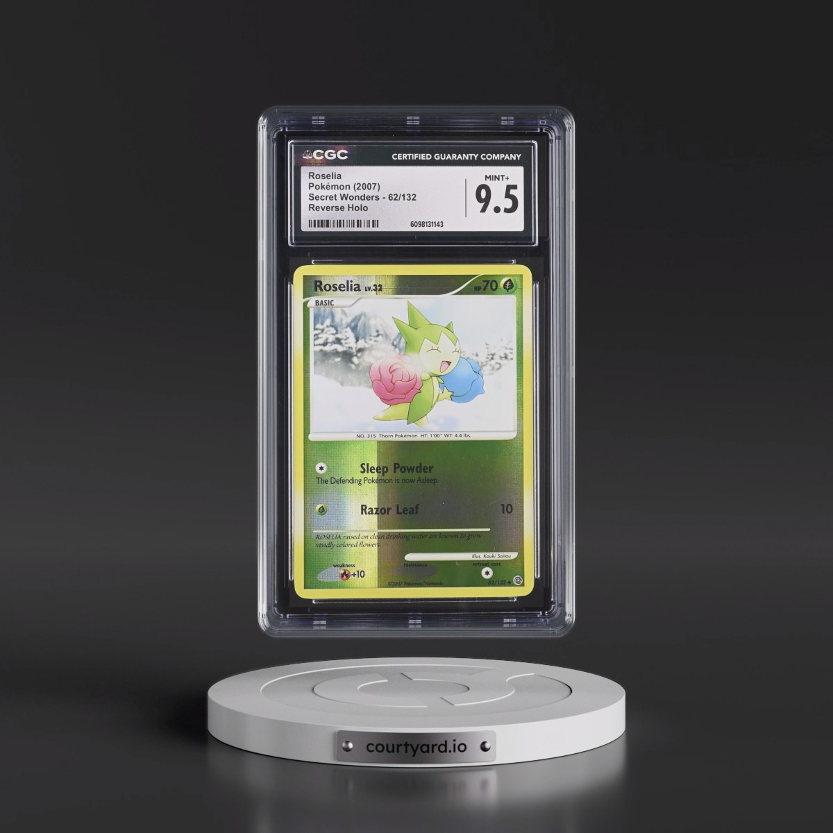 2007 Secret Wonders #62/132 Roselia - Reverse Holo (CGC 9.5 MINT+)