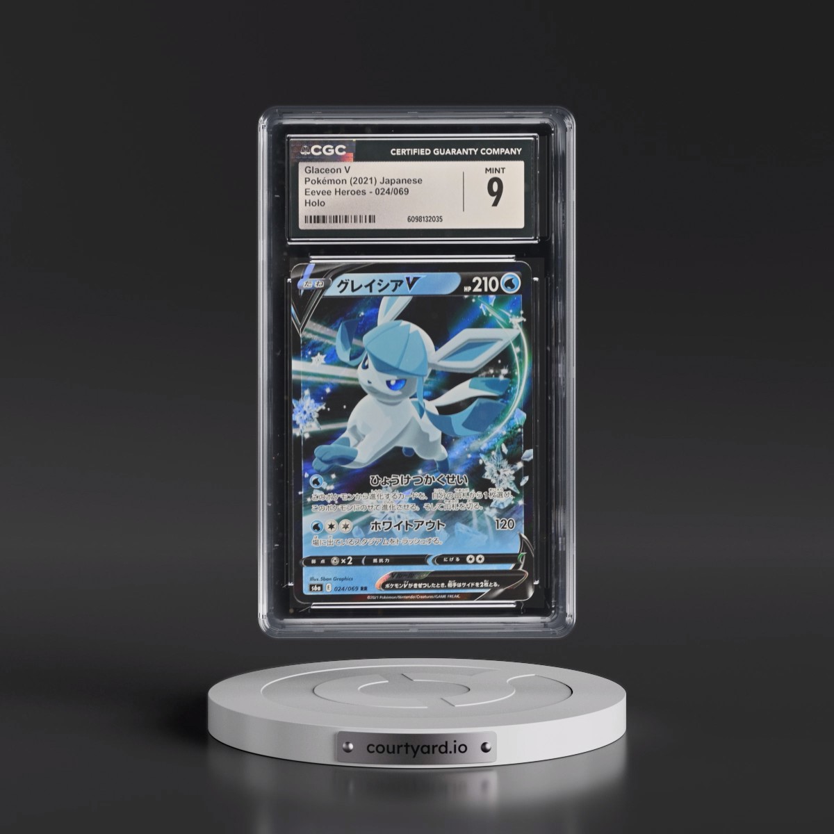 2021 Eevee Heroes #024/069 Glaceon V - Holo (CGC 9 MINT)
