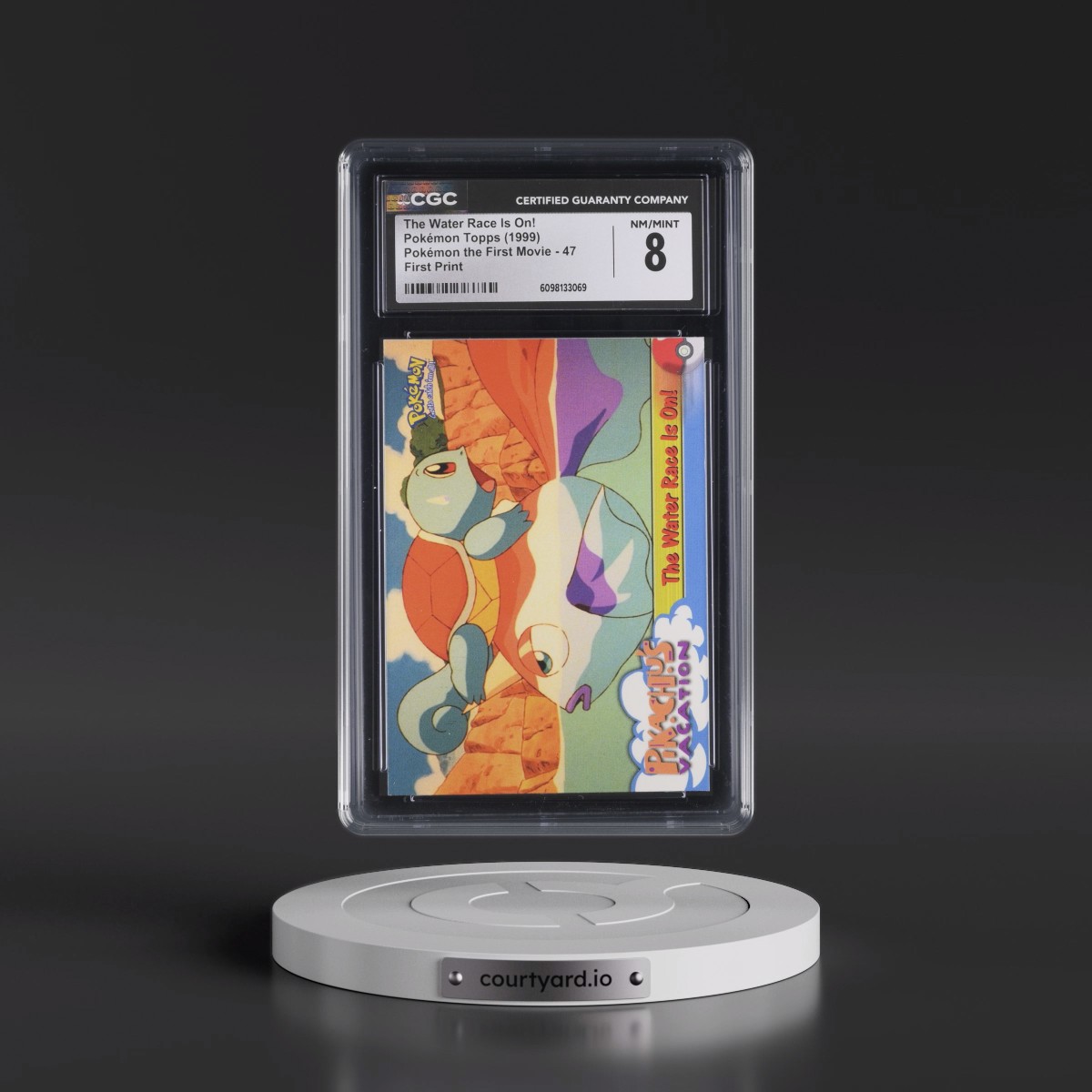 1999 Pokémon the First Movie #47 The Water Race Is On! - First Print (Blue Topps Logo) (CGC 8 NM-MT)