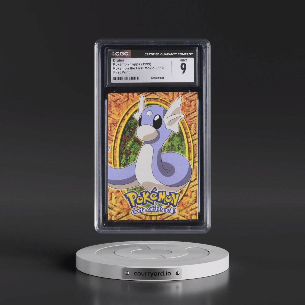 1999 Pokémon the First Movie #E10 Dratini - First Print (Blue Topps Logo) (CGC 9 MINT)