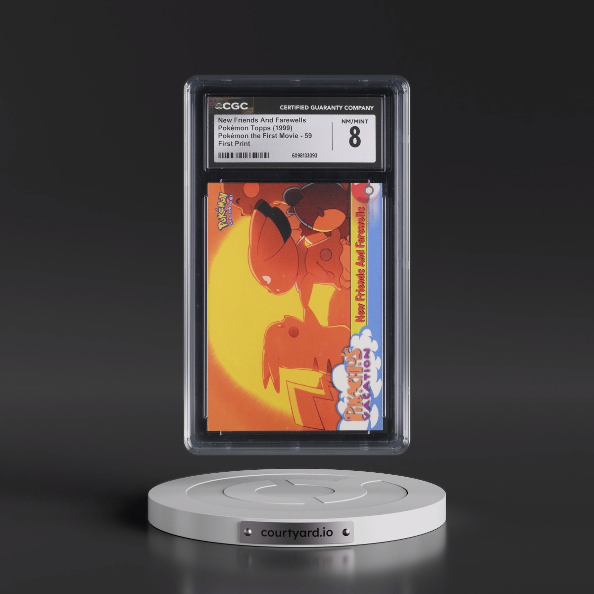 1999 Pokémon the First Movie #59 New Friends And Farewells - First Print (Blue Topps Logo) (CGC 8 NM-MT)