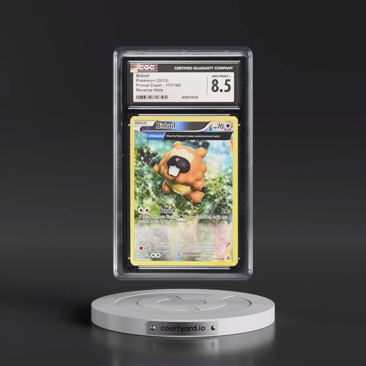 2015 Primal Clash #117/160 Bidoof - Reverse Holo (CGC 8.5 NM-MT+)