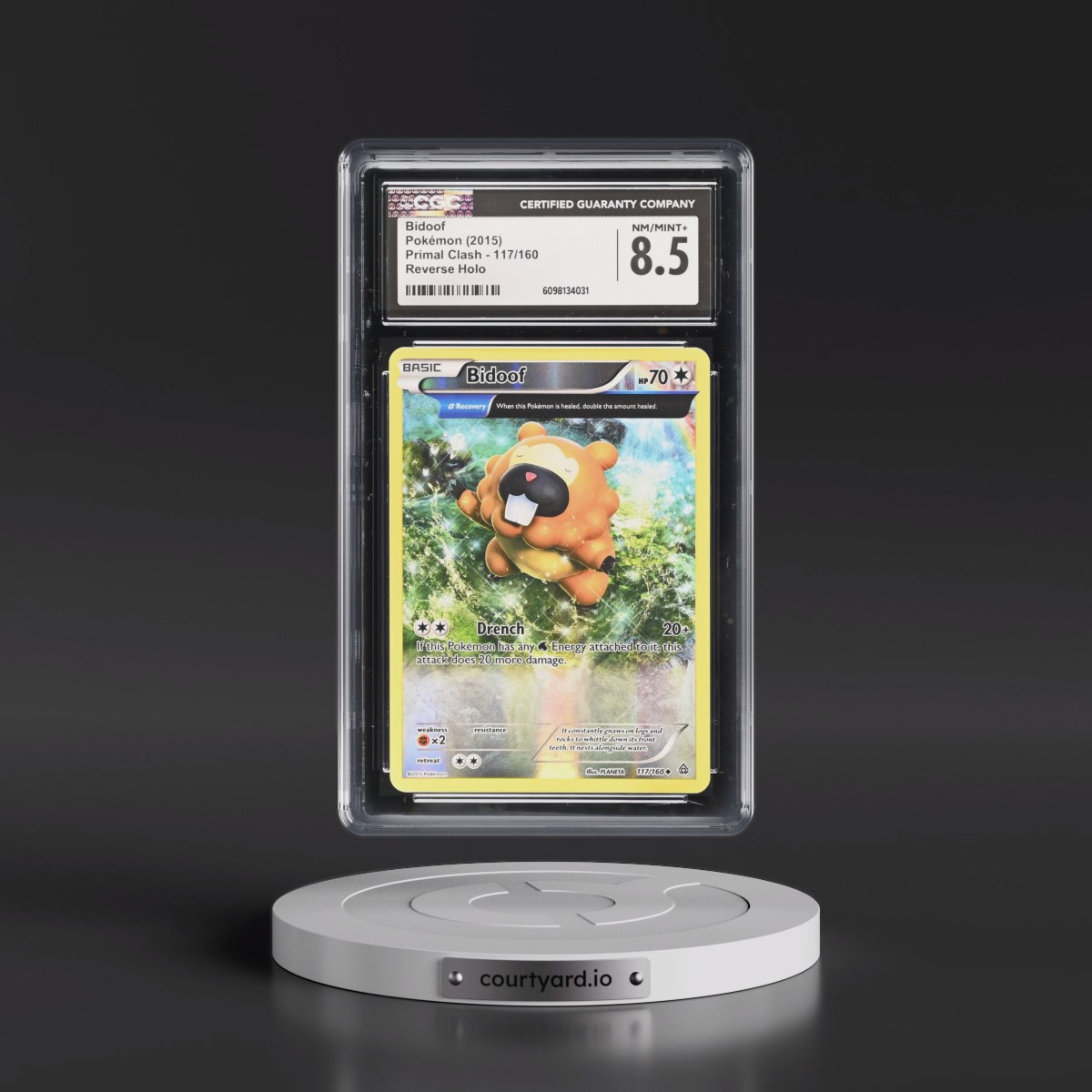 2015 Primal Clash #117/160 Bidoof - Reverse Holo (CGC 8.5 NM-MT+)