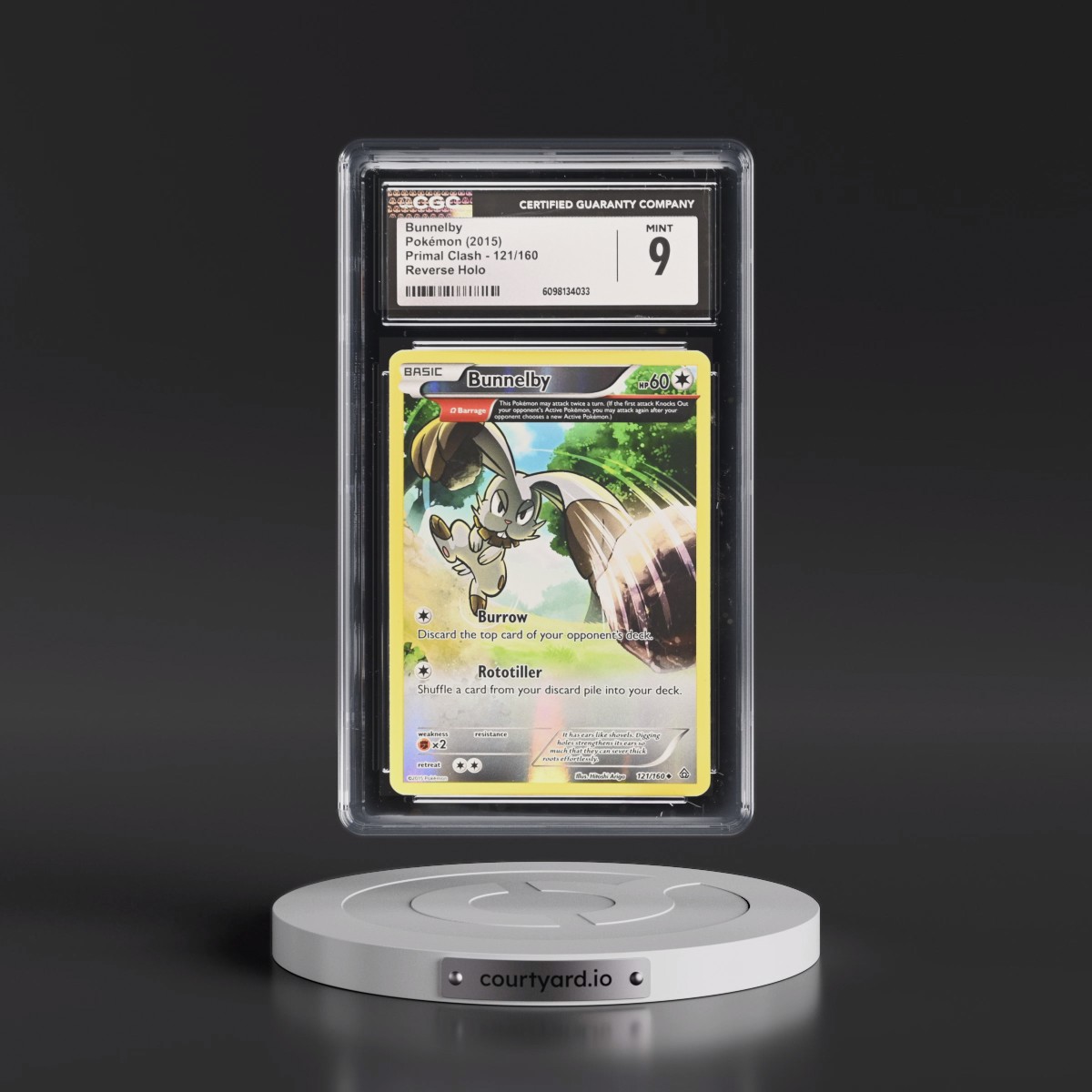 2015 Primal Clash #121/160 Bunnelby - Reverse Holo (CGC 9 MINT)