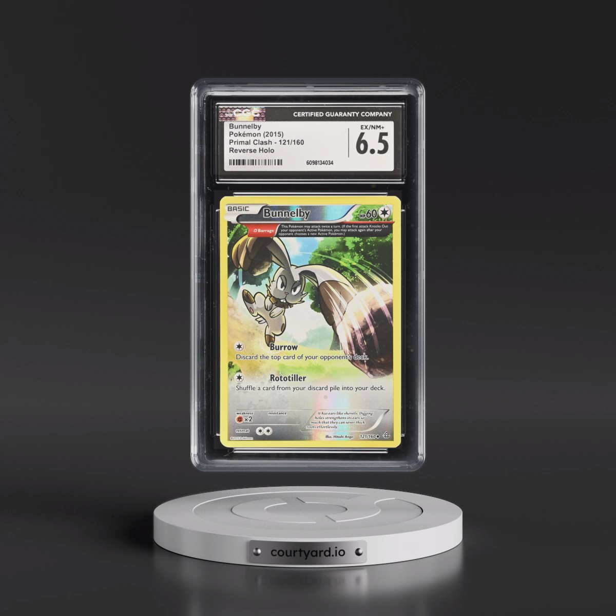 2015 Primal Clash #121/160 Bunnelby - Reverse Holo (CGC 6.5 EX-NM+)