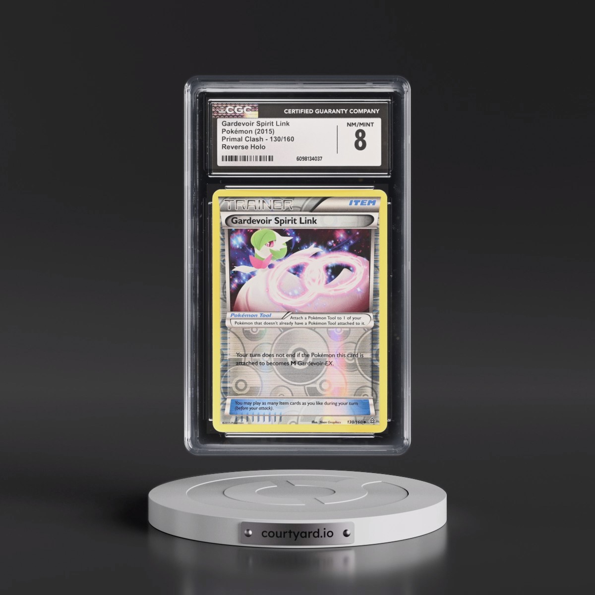 2015 Primal Clash #130/160 Gardevoir Spirit Link - Reverse Holo (CGC 8 NM-MT)