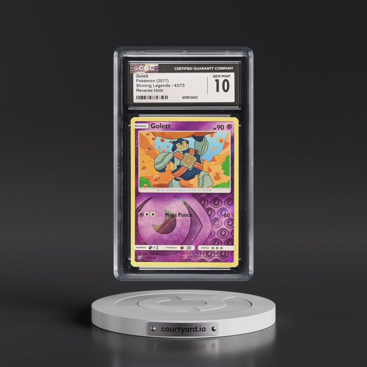 2017 Shining Legends #43/73 Golett - Reverse Holo (CGC 10 GEM MINT)