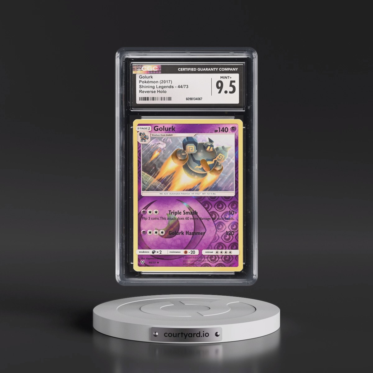 2017 Shining Legends #44/73 Golurk - Reverse Holo (CGC 9.5 MINT+)