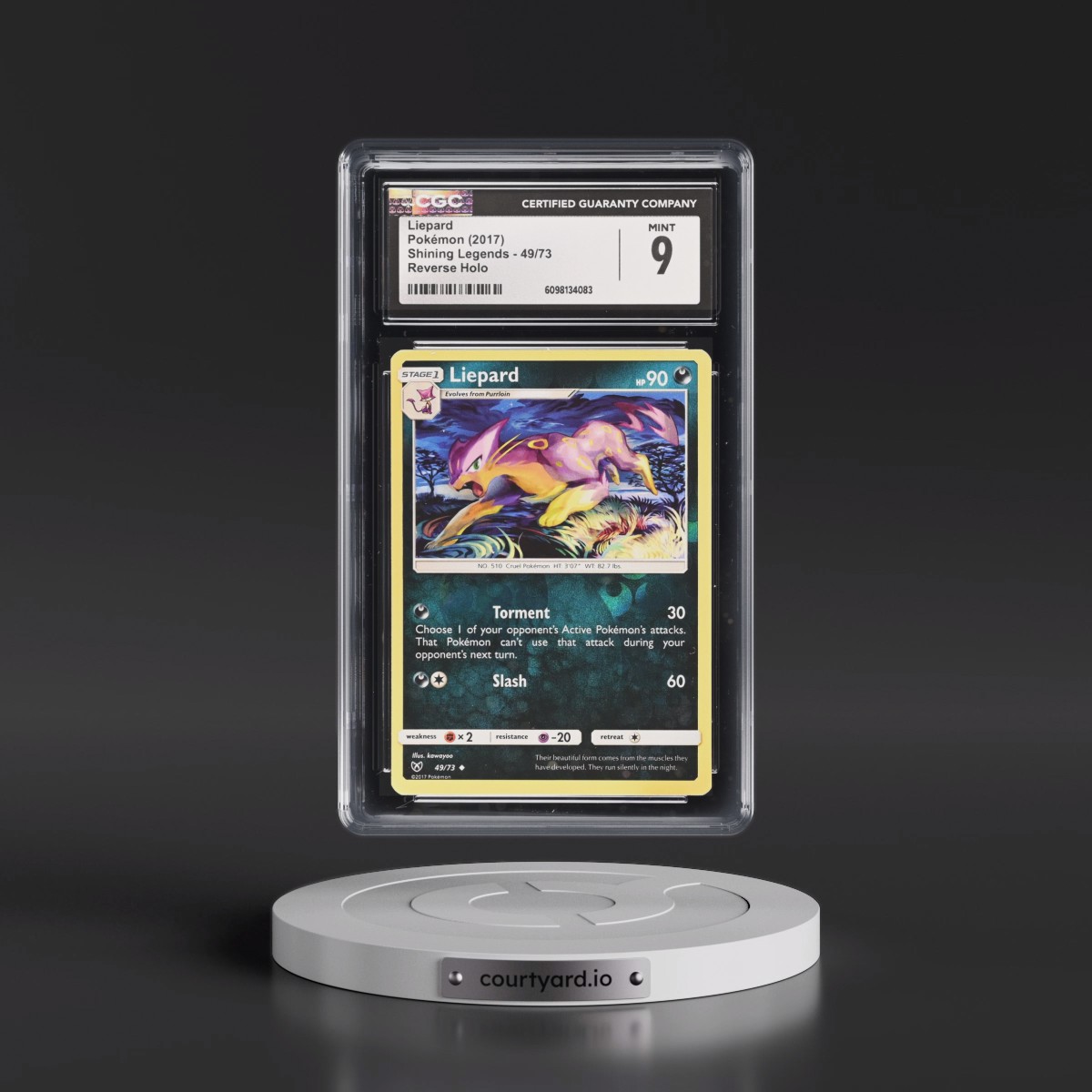 2017 Shining Legends #49/73 Liepard - Reverse Holo (CGC 9 MINT)
