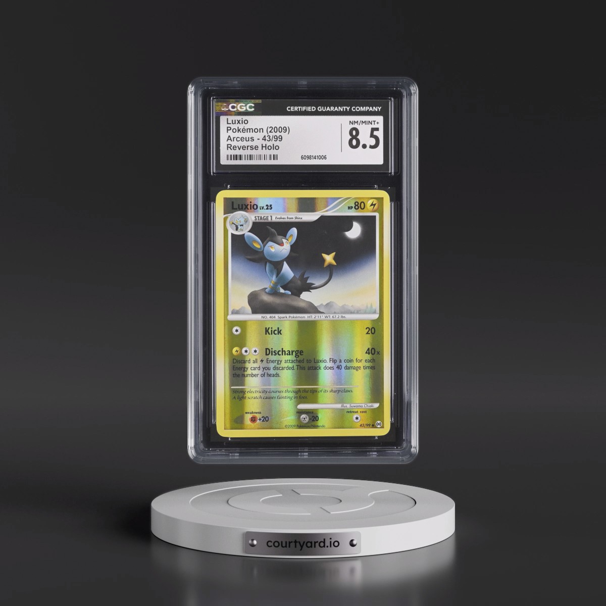 2009 Arceus #43/99 Luxio - Reverse Holo (CGC 8.5 NM-MT+)