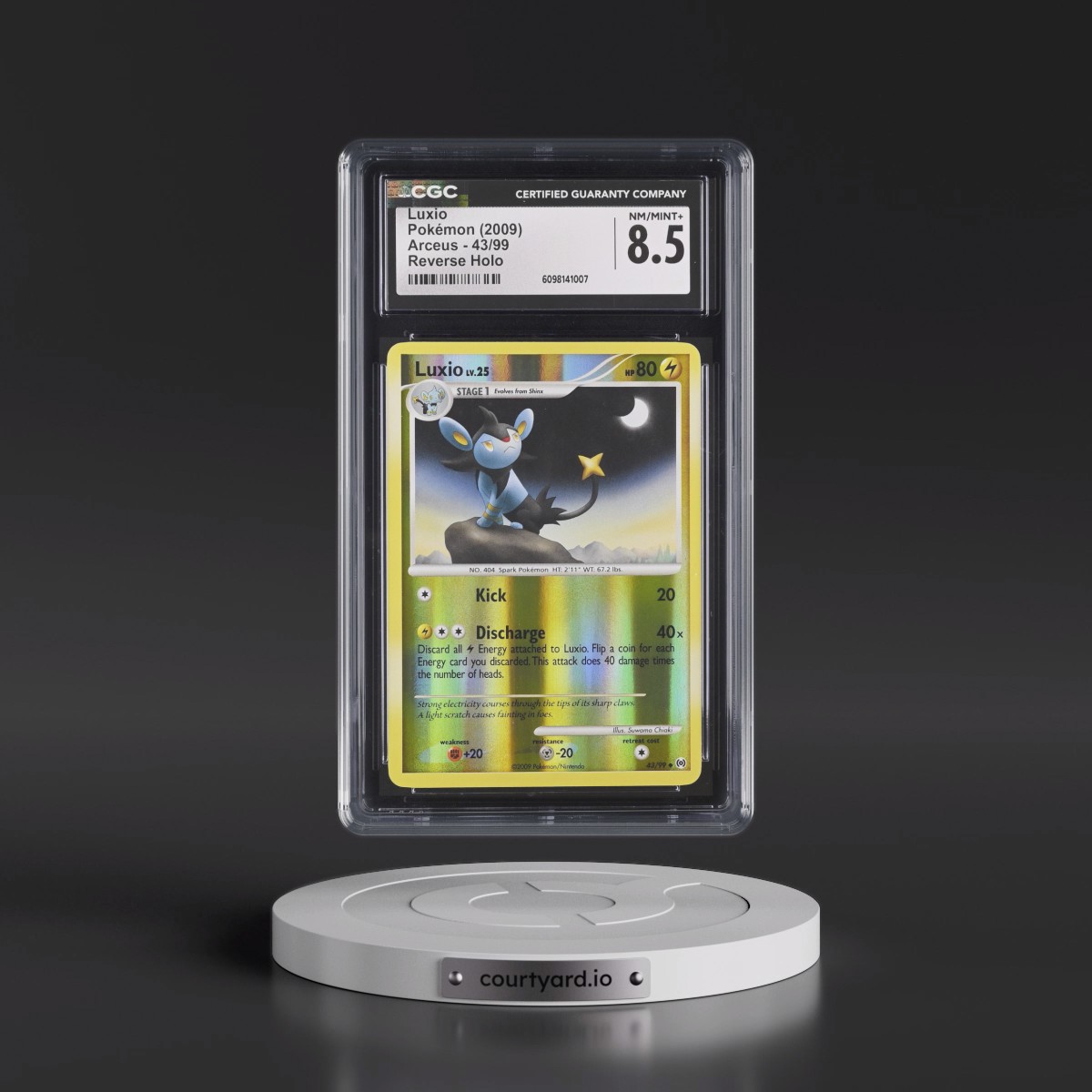 2009 Arceus #43/99 Luxio - Reverse Holo (CGC 8.5 NM-MT+)