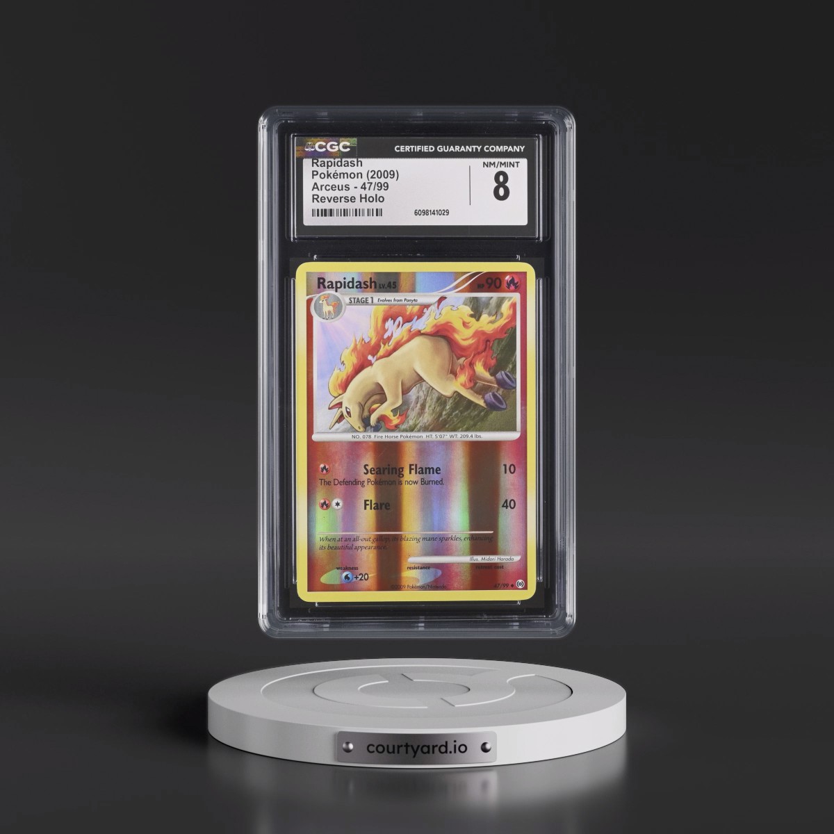 2009 Arceus #47/99 Rapidash - Reverse Holo (CGC 8 NM-MT)
