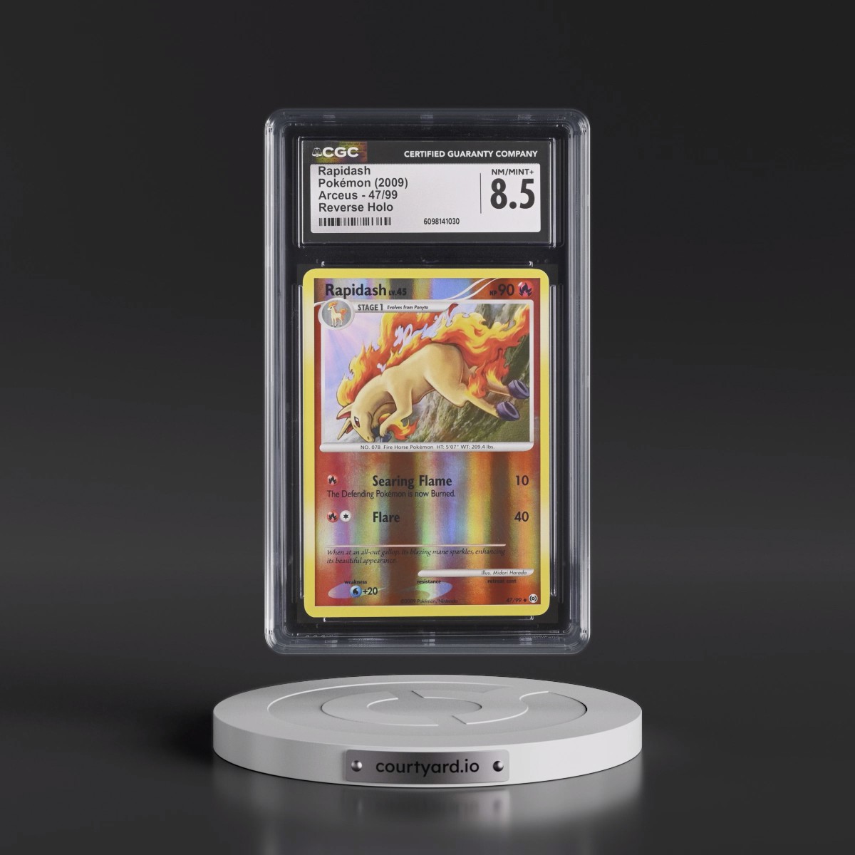 2009 Arceus #47/99 Rapidash - Reverse Holo (CGC 8.5 NM-MT+)