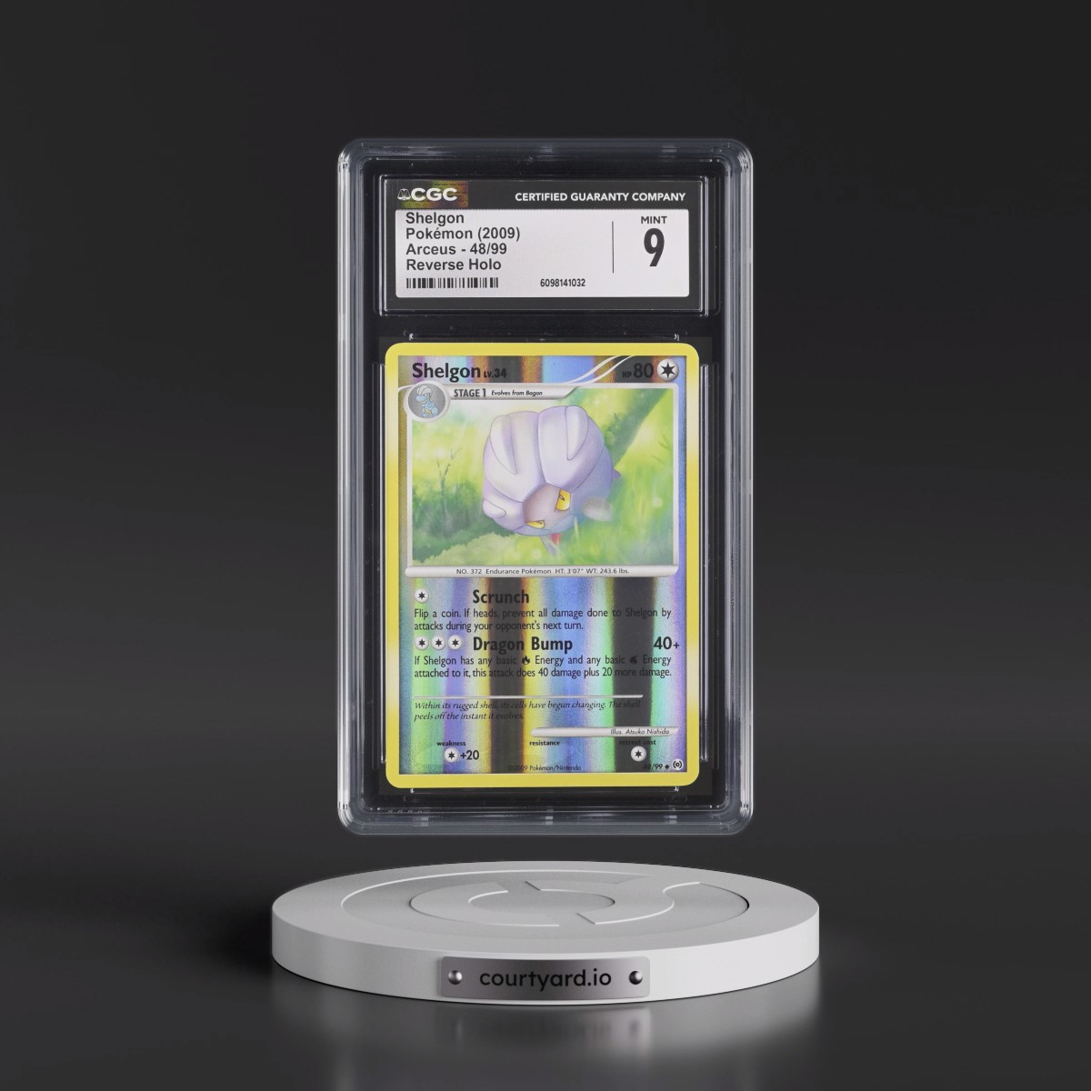 2009 Arceus #48/99 Shelgon - Reverse Holo (CGC 9 MINT)