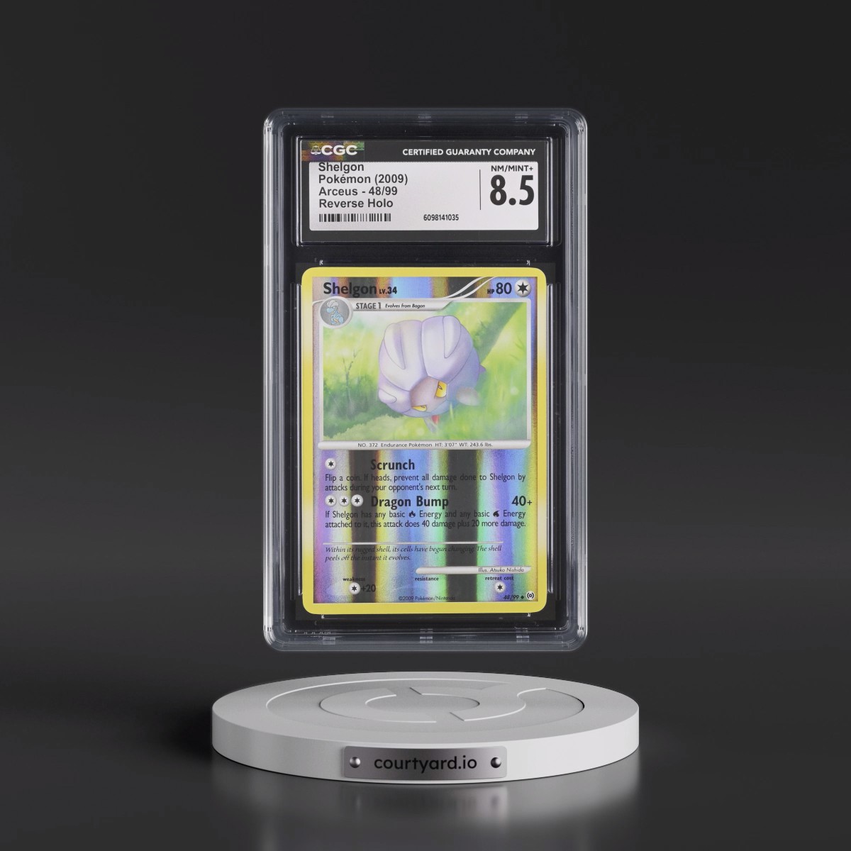 2009 Arceus #48/99 Shelgon - Reverse Holo (CGC 8.5 NM-MT+)
