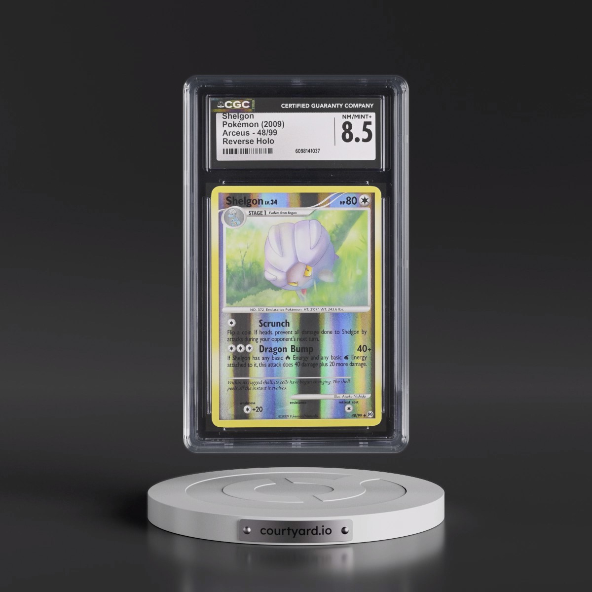 2009 Arceus #48/99 Shelgon - Reverse Holo (CGC 8.5 NM-MT+)