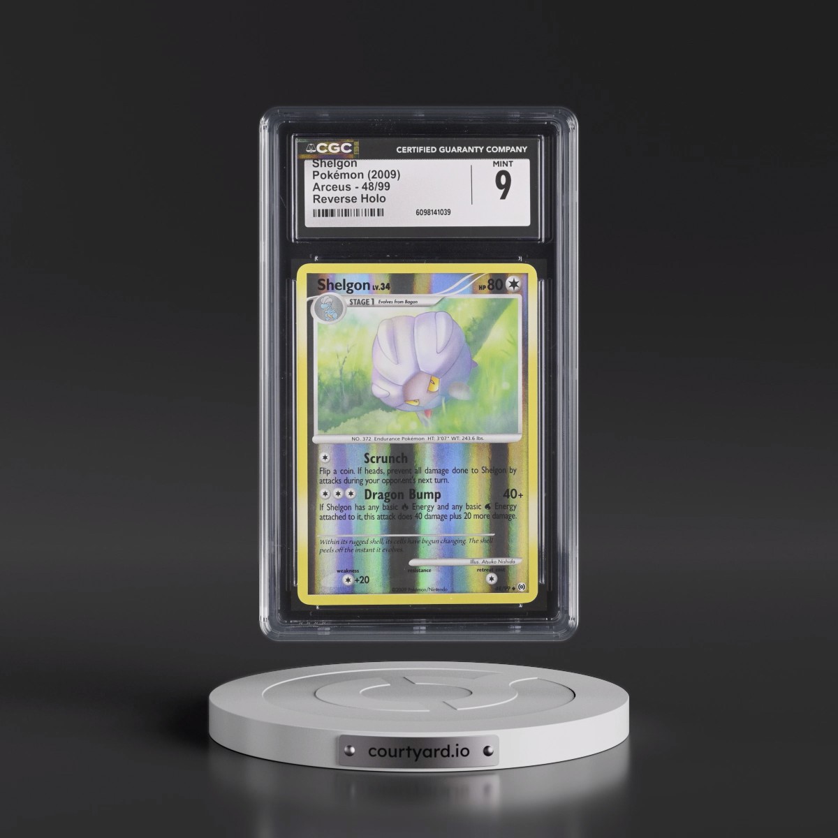 2009 Arceus #48/99 Shelgon - Reverse Holo (CGC 9 MINT)