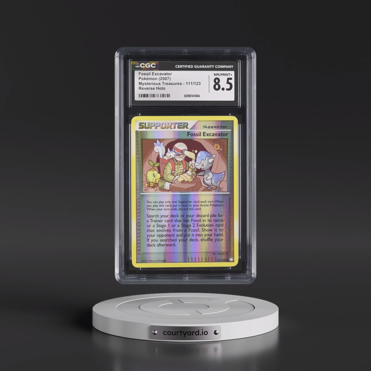 2007 Mysterious Treasures #111/123 Fossil Excavator - Reverse Holo (CGC 8.5 NM-MT+)