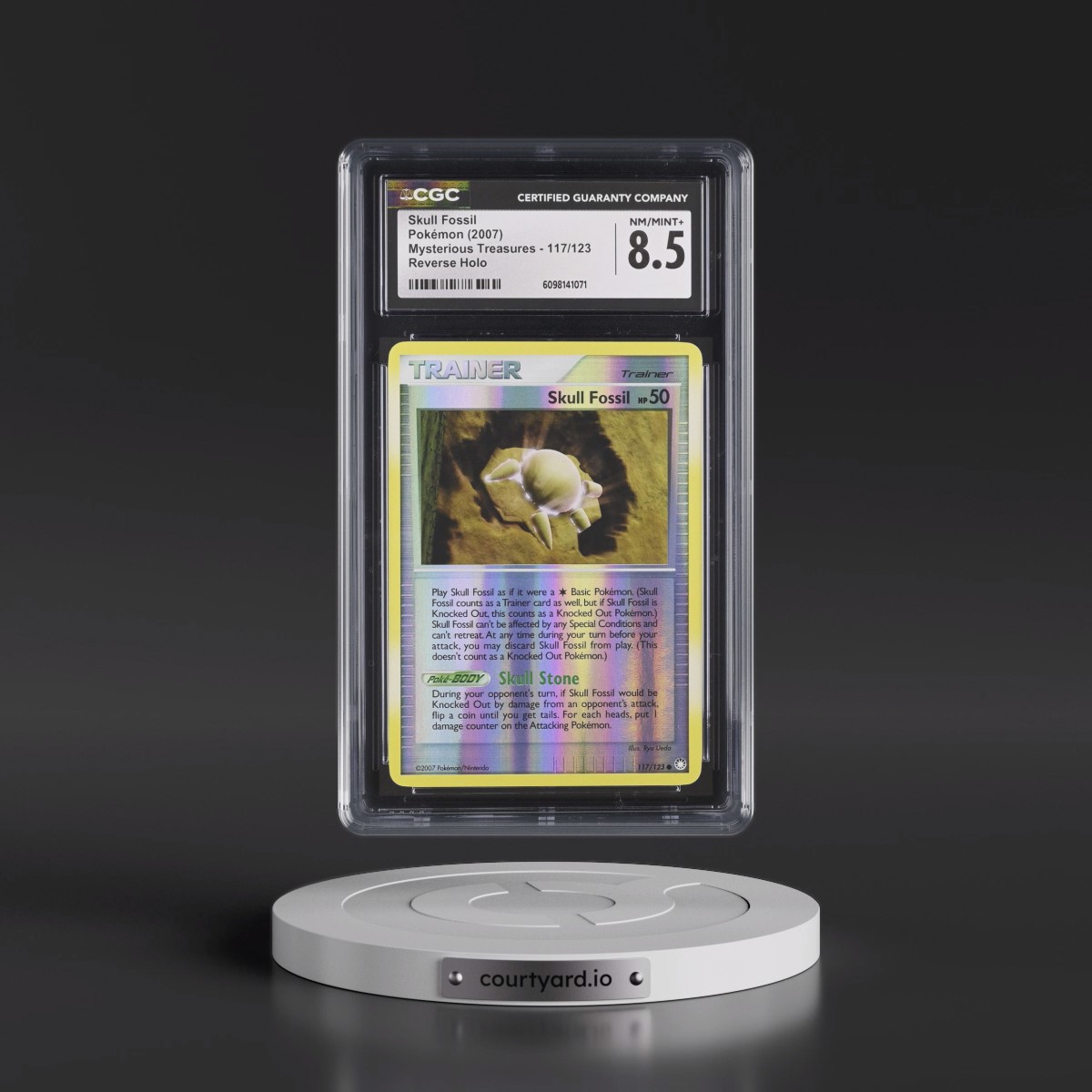 2007 Mysterious Treasures #117/123 Skull Fossil - Reverse Holo (CGC 8.5 NM-MT+)