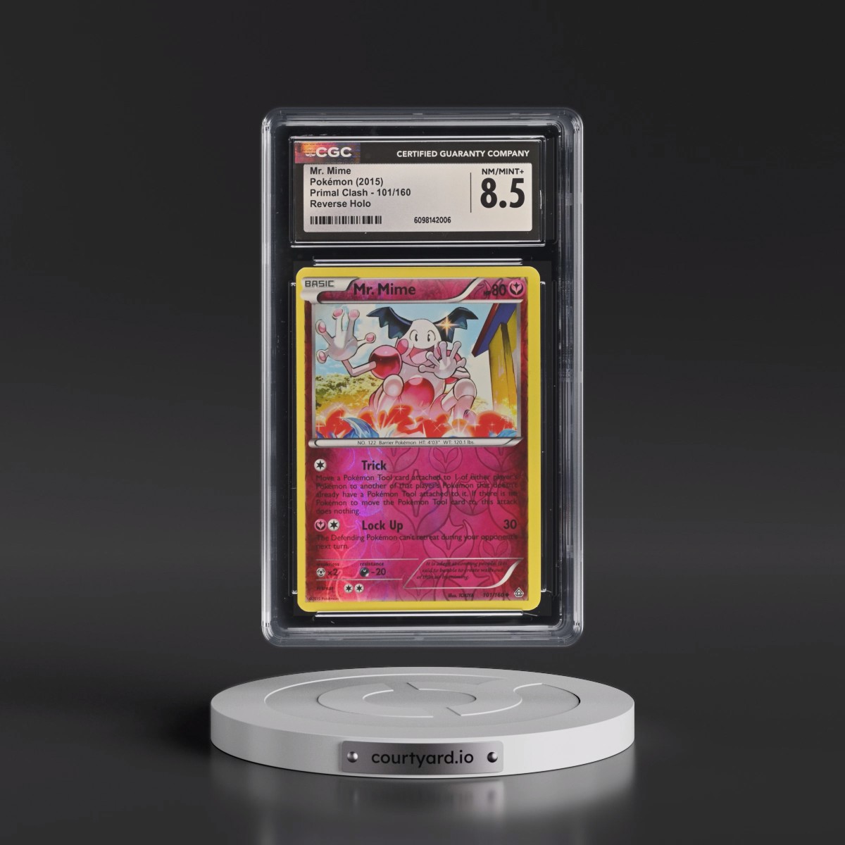 2015 Primal Clash #101/160 Mr. Mime - Reverse Holo (CGC 8.5 NM-MT+)
