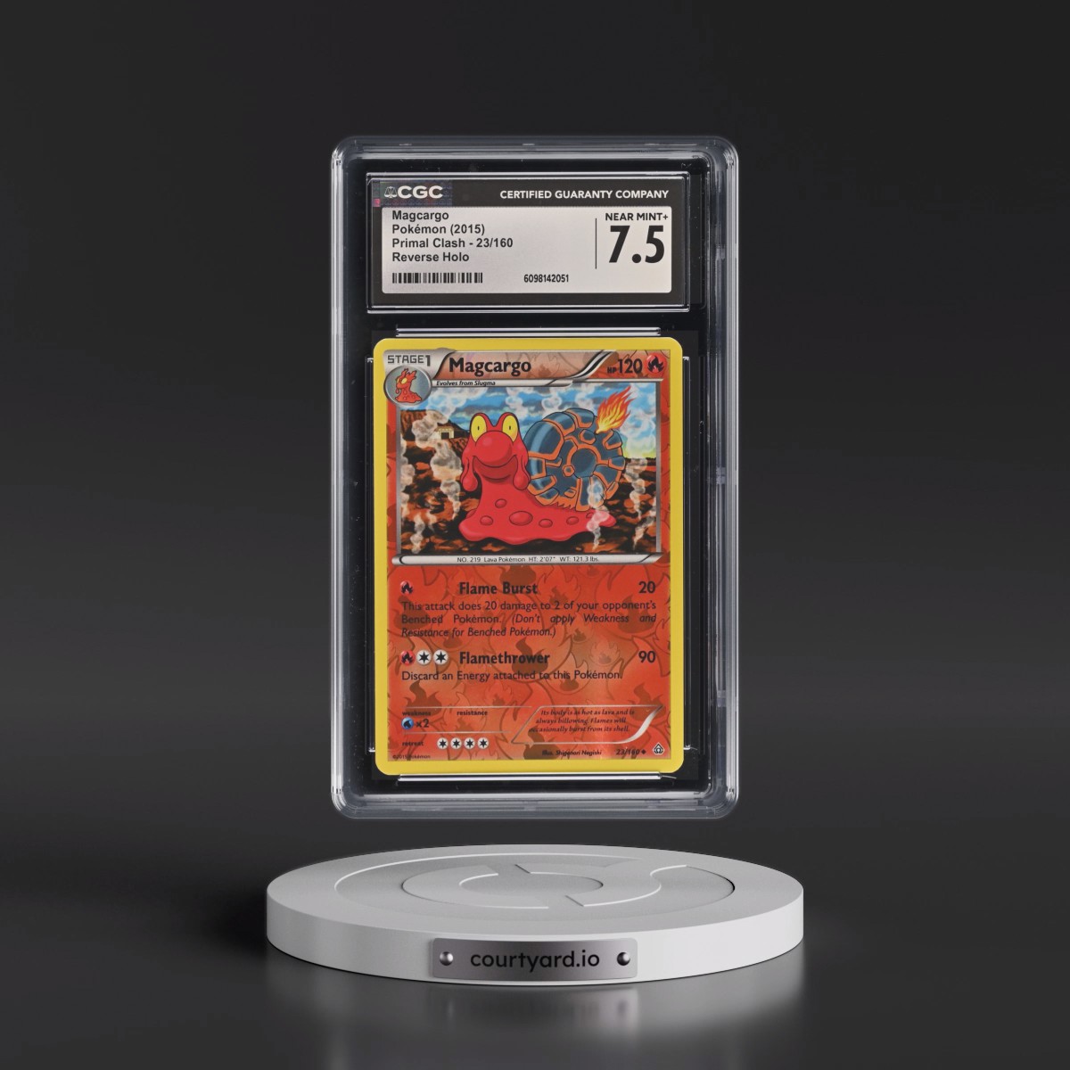 2015 Primal Clash #23/160 Magcargo - Reverse Holo (CGC 7.5 NM+)