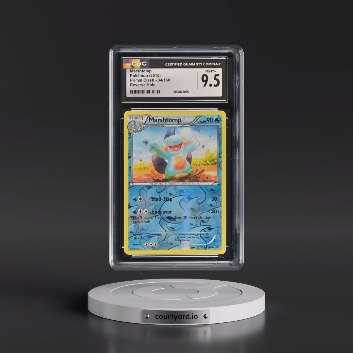 2015 Primal Clash #34/160 Marshtomp - Reverse Holo (CGC 9.5 MINT+)