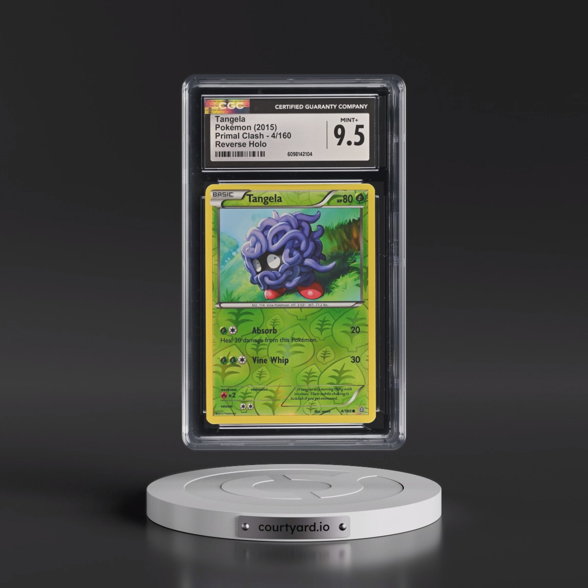 2015 Primal Clash #4/160 Tangela - Reverse Holo (CGC 9.5 MINT+)