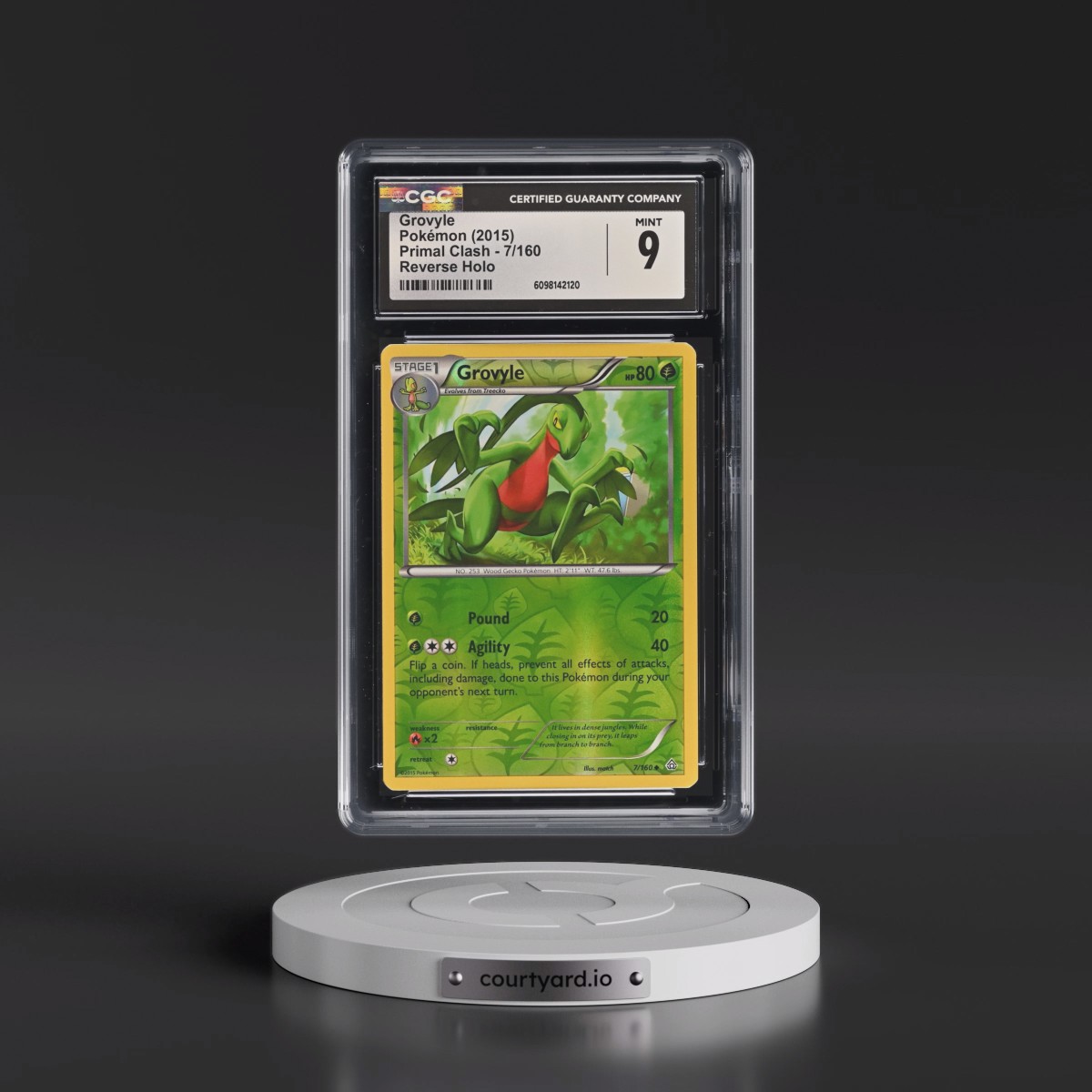 2015 Primal Clash #7/160 Grovyle - Reverse Holo (CGC 9 MINT)