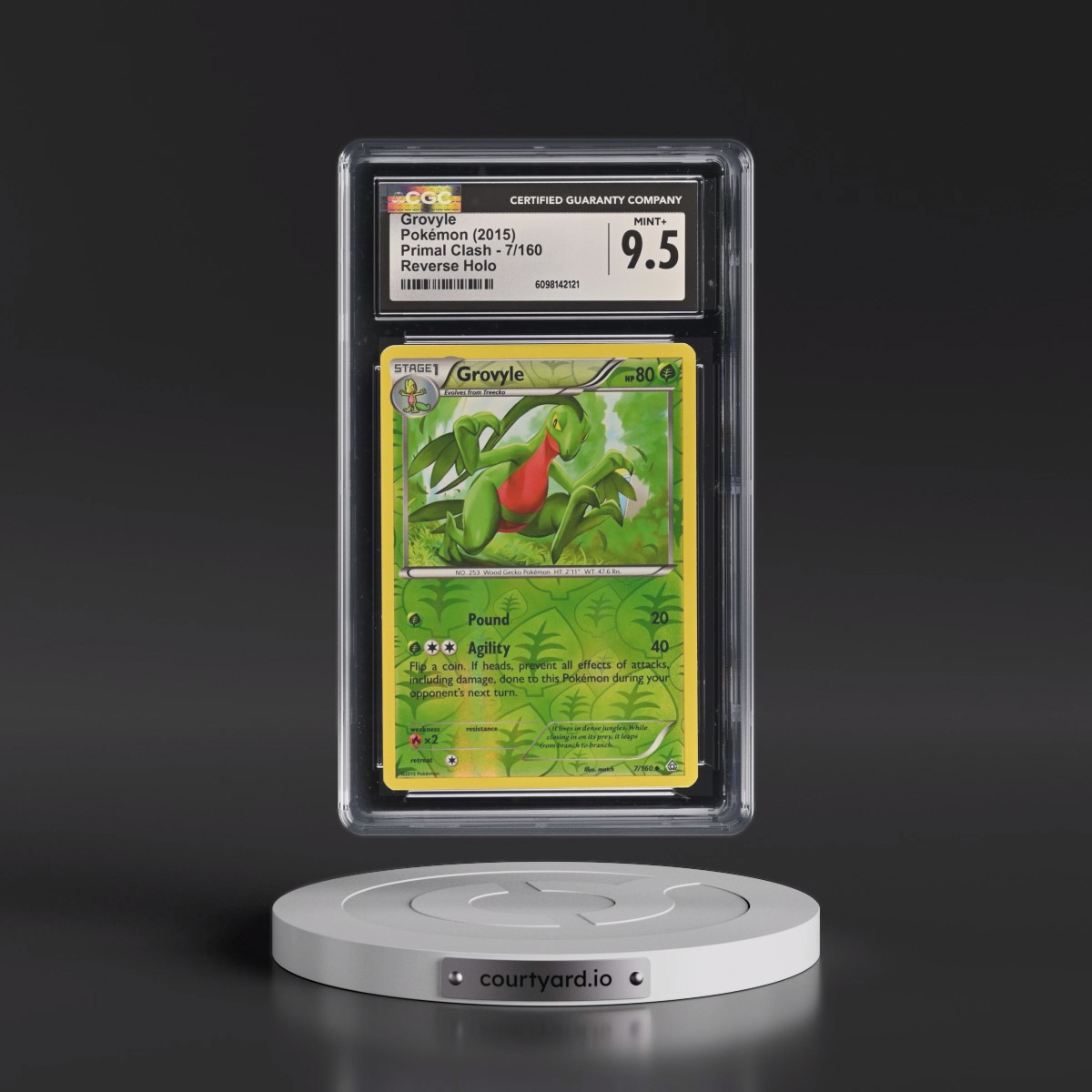 2015 Primal Clash #7/160 Grovyle - Reverse Holo (CGC 9.5 MINT+)