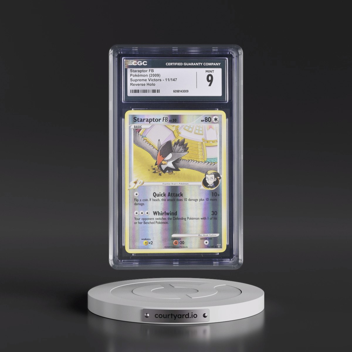 2009 Supreme Victors #11/147 Staraptor FB - Reverse Holo (CGC 9 MINT)