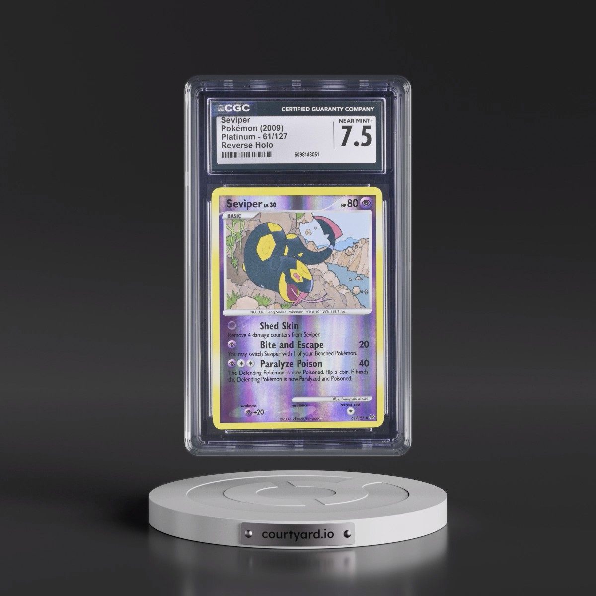 2009 Platinum #61/127 Seviper - Reverse Holo (CGC 7.5 NM+)