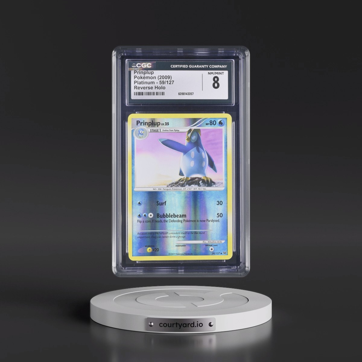 2009 Platinum #59/127 Prinplup - Reverse Holo (CGC 8 NM-MT)