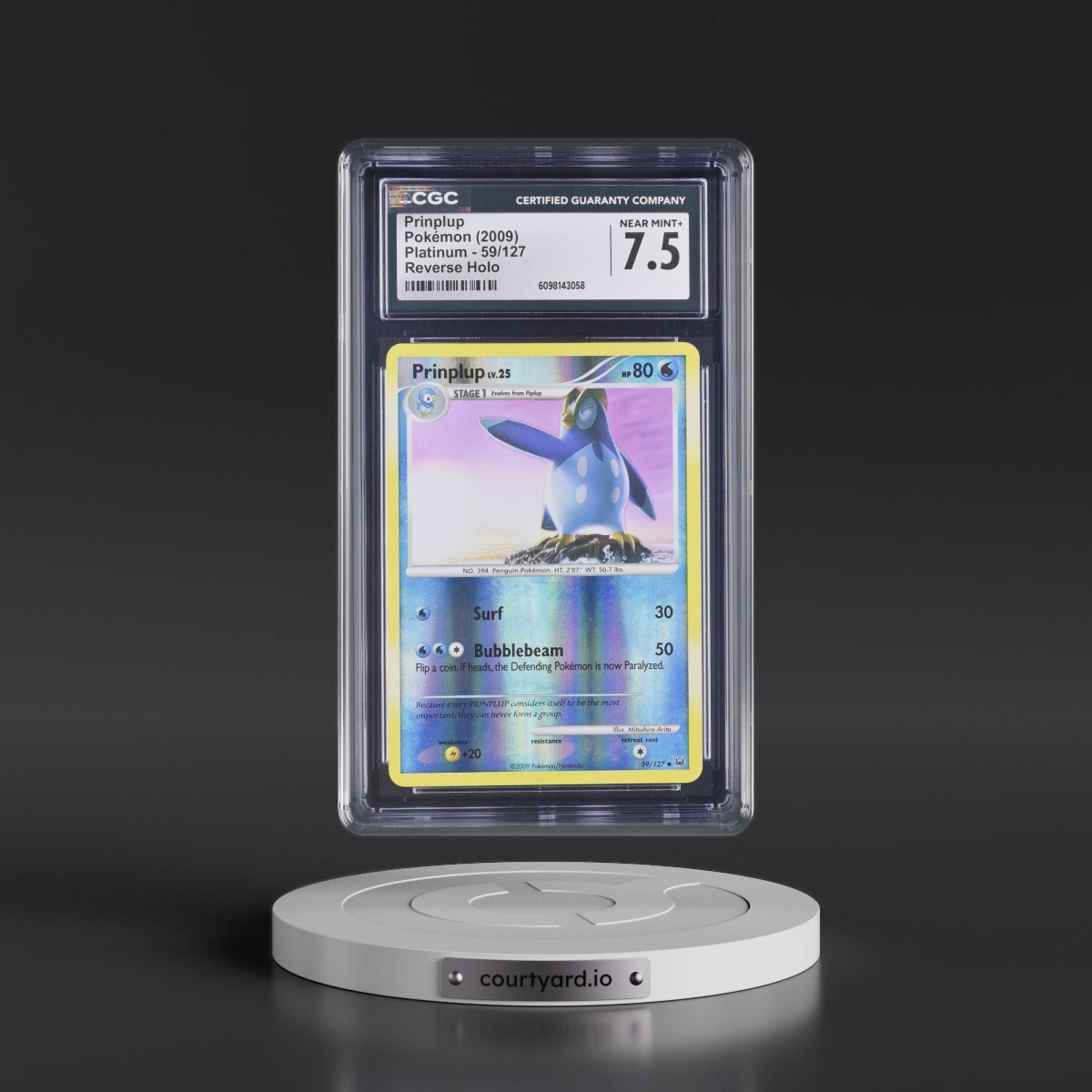 2009 Platinum #59/127 Prinplup - Reverse Holo (CGC 7.5 NM+)