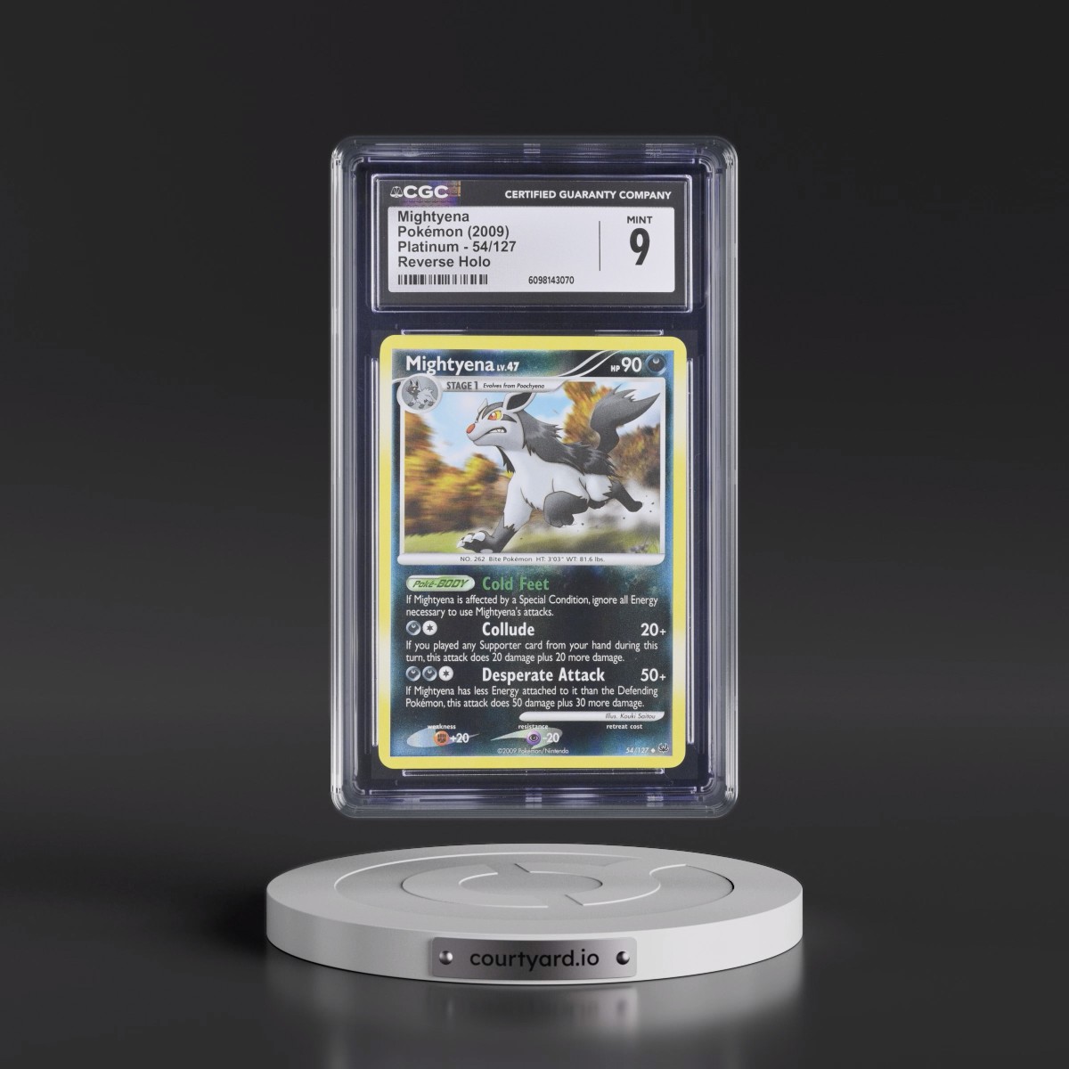 2009 Platinum #54/127 Mightyena - Reverse Holo (CGC 9 MINT)