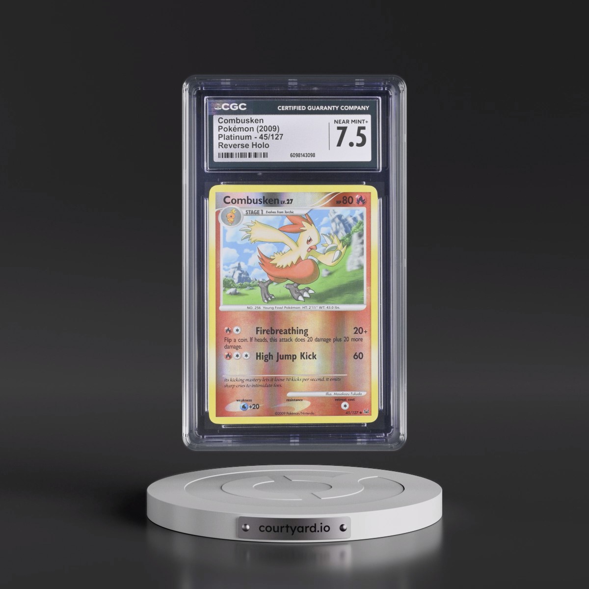 2009 Platinum #45/127 Combusken - Reverse Holo (CGC 7.5 NM+)