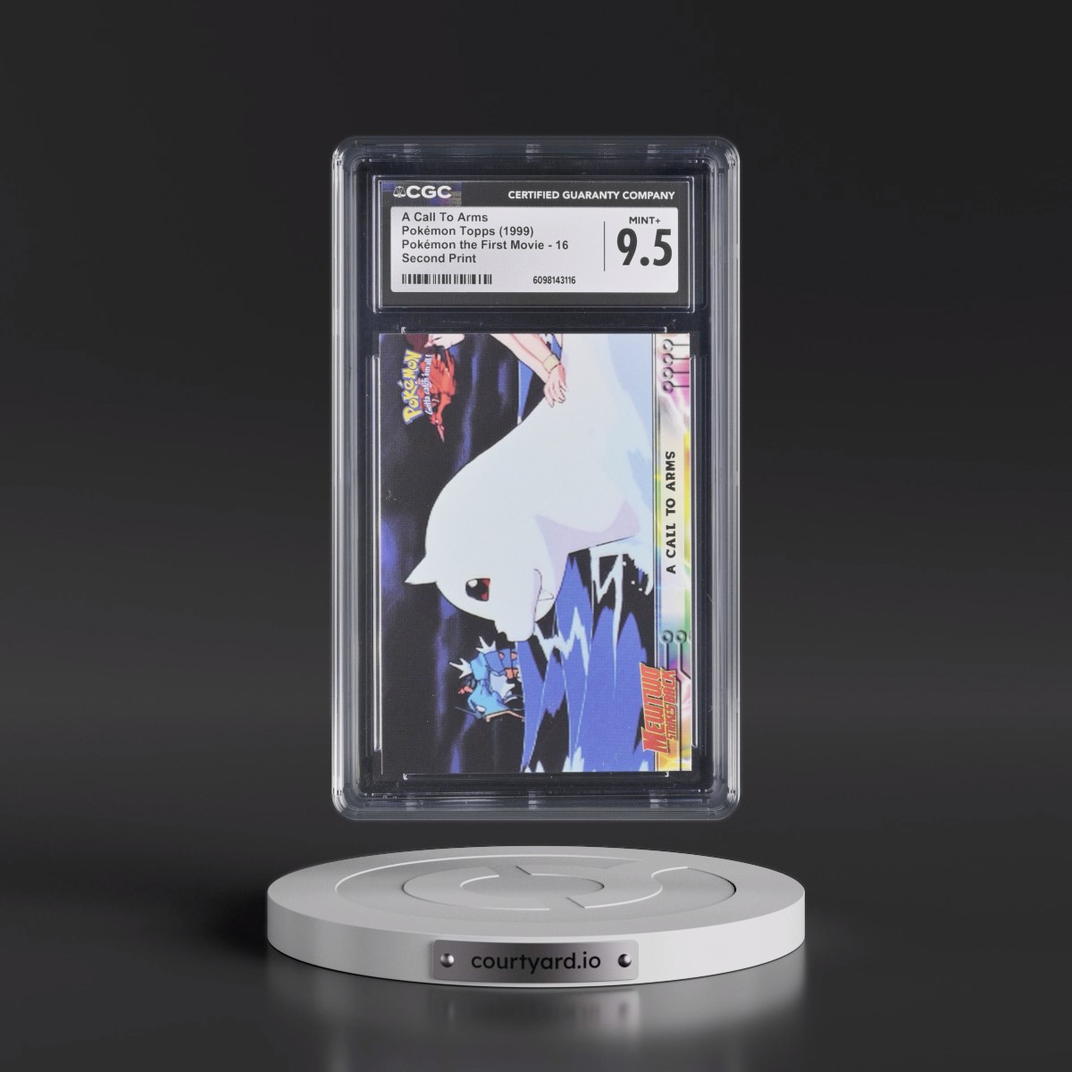 1999 Pokémon the First Movie #16 A Call To Arms - Second Print (Black Topps Logo) (CGC 9.5 MINT+)