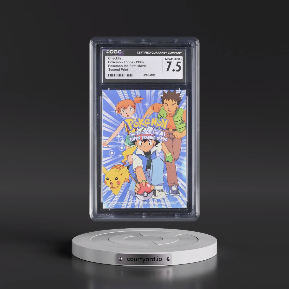 1999 Pokémon the First Movie Checklist - Second Print (Black Topps Logo) (CGC 7.5 NM+)