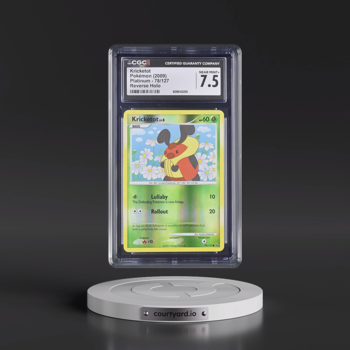 2009 Platinum #78/127 Kricketot - Reverse Holo (CGC 7.5 NM+)