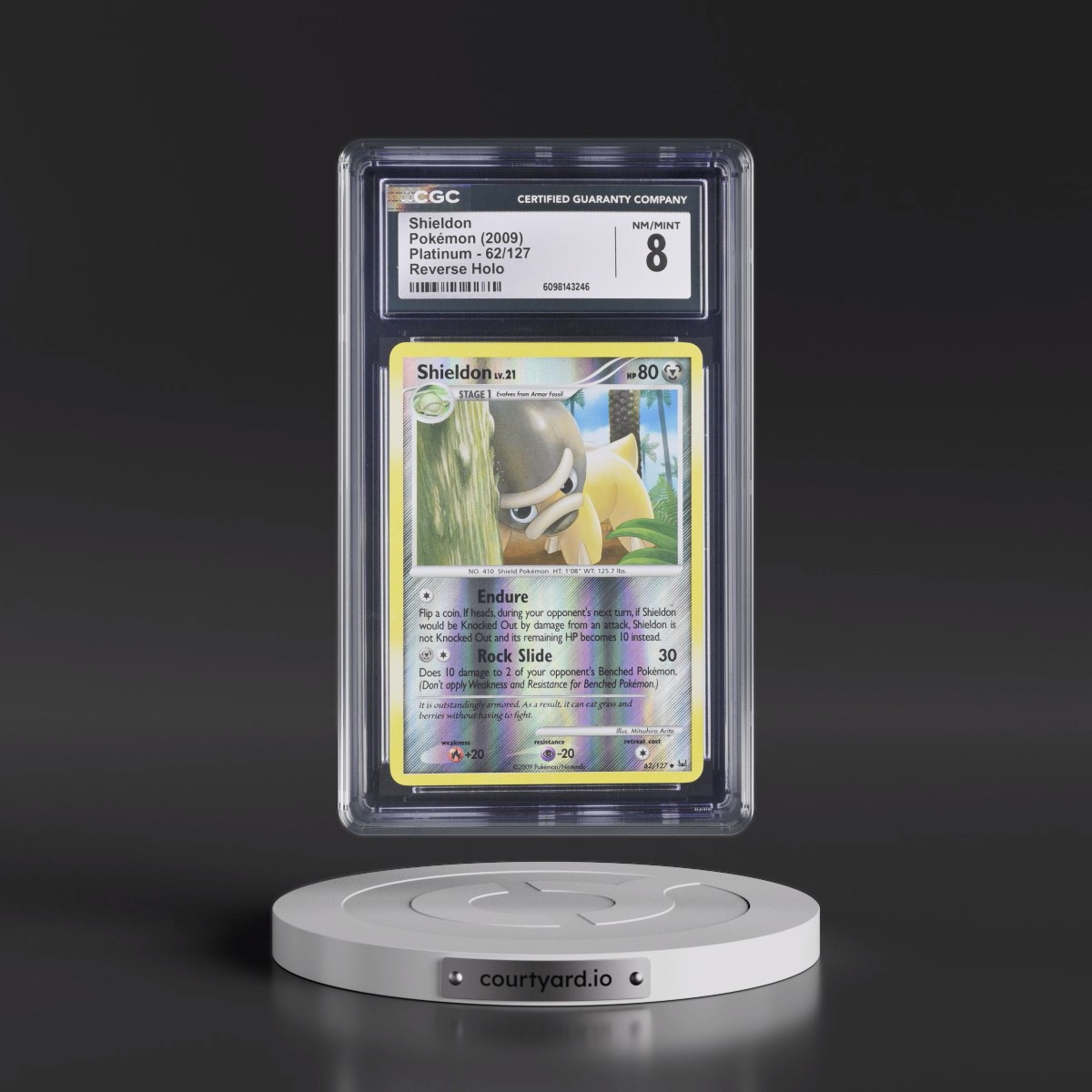 2009 Platinum #62/127 Shieldon - Reverse Holo (CGC 8 NM-MT)