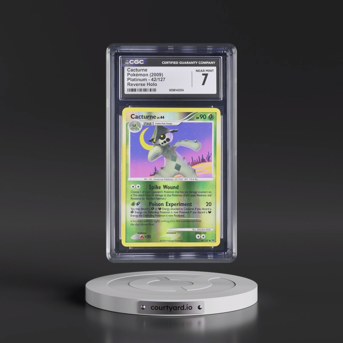 2009 Platinum #42/127 Cacturne - Reverse Holo (CGC 7 NM)