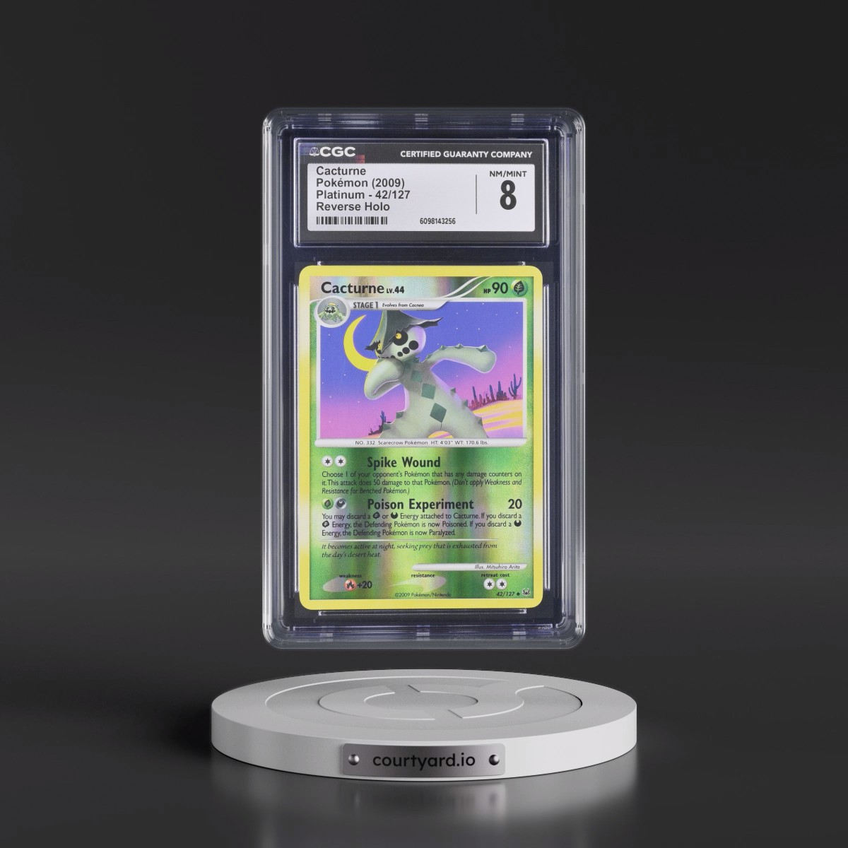 2009 Platinum #42/127 Cacturne - Reverse Holo (CGC 8 NM-MT)